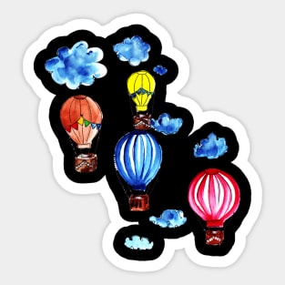 Air Balloon Aircraft Sky Wings Travel Vintage Sticker